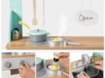 Children's Kitchen Double-Sided Wooden for Role of Cook and Customer