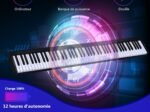 Electric Digital Piano Keyboard 88-Key 128 Rhythms 128 Notes Dynamics Adjustment MIDI/USB Interface