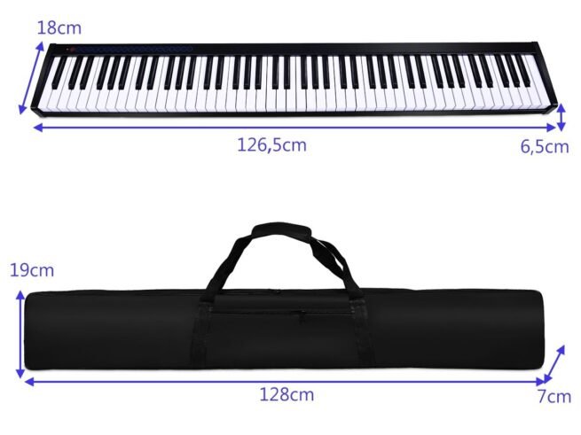Electric Digital Piano Keyboard 88-Key 128 Rhythms 128 Notes Dynamics Adjustment MIDI/USB Interface