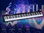 Electric Digital Piano Keyboard 88-Key 128 Rhythms 128 Notes Dynamics Adjustment MIDI/USB Interface