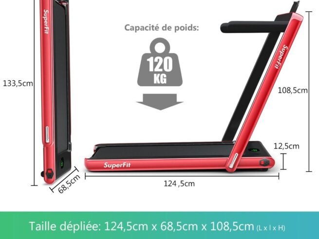 2 in 1 Foldable Electric Treadmill 1 to 12 Km/H 0.75HP Motor Bluetooth Speaker