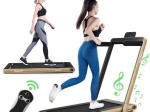 2 in 1 Foldable Electric Treadmill 1 to 12 Km/H 0.75HP Motor Bluetooth Speaker