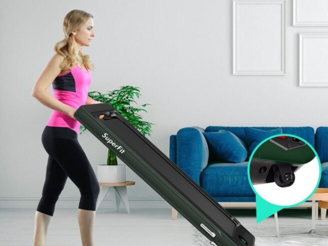 2 in 1 Foldable Electric Treadmill 1 to 12 Km/H 0.75HP Motor Bluetooth Speaker