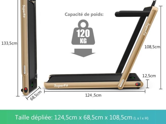 2 in 1 Foldable Electric Treadmill 1 to 12 Km/H 0.75HP Motor Bluetooth Speaker