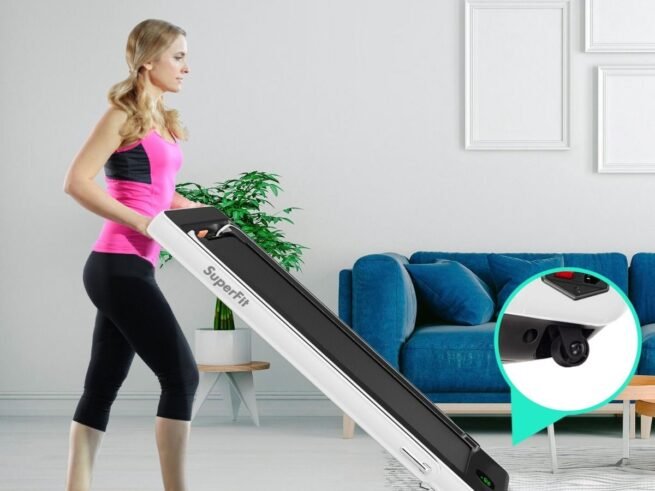 2 in 1 Foldable Electric Treadmill 1 to 12 Km/H 0.75HP Motor Bluetooth Speaker