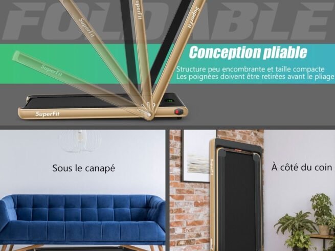 2 in 1 Foldable Electric Treadmill 1 to 12 Km/H 0.75HP Motor Bluetooth Speaker