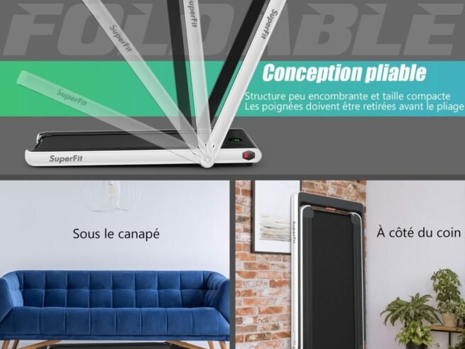 2 in 1 Foldable Electric Treadmill 1 to 12 Km/H 0.75HP Motor Bluetooth Speaker