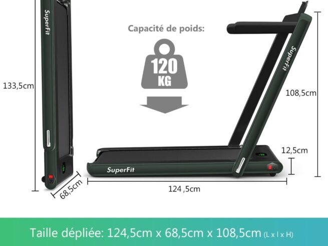 2 in 1 Foldable Electric Treadmill 1 to 12 Km/H 0.75HP Motor Bluetooth Speaker