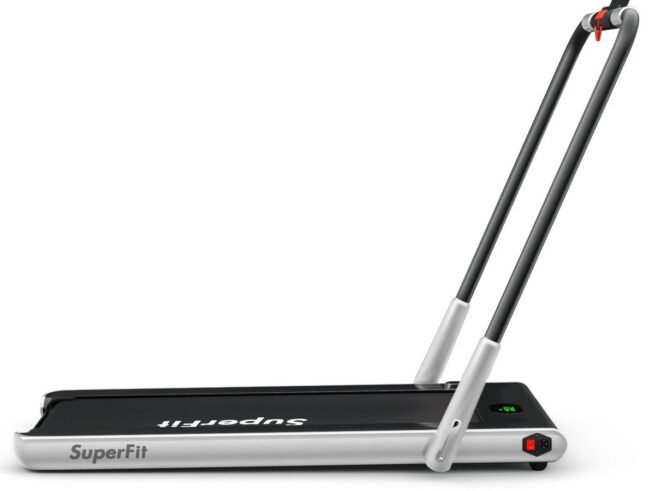 2 in 1 Foldable Electric Treadmill 1 to 12 Km/H 1.67KW Motor Bluetooth Speaker