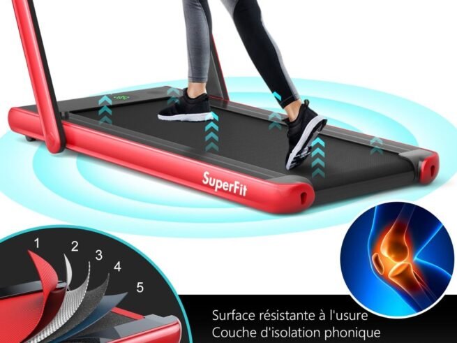 2 in 1 Foldable Electric Treadmill 1 to 12 Km/H 0.75HP Motor Bluetooth Speaker