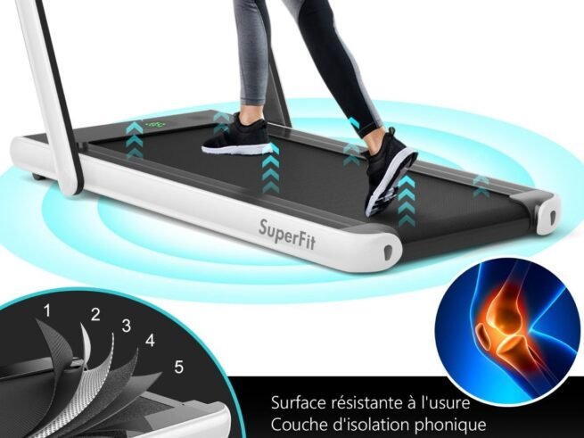 2 in 1 Foldable Electric Treadmill 1 to 12 Km/H 0.75HP Motor Bluetooth Speaker