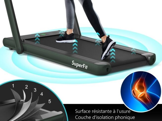2 in 1 Foldable Electric Treadmill 1 to 12 Km/H 0.75HP Motor Bluetooth Speaker