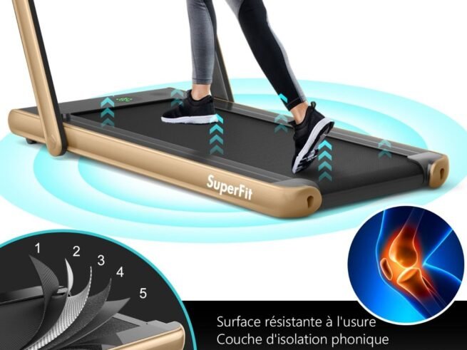 2 in 1 Foldable Electric Treadmill 1 to 12 Km/H 0.75HP Motor Bluetooth Speaker