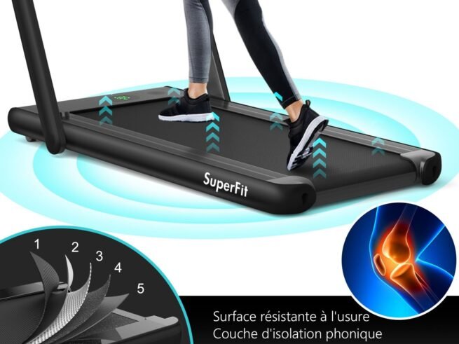 2 in 1 Foldable Electric Treadmill 1 to 12 Km/H 0.75HP Motor Bluetooth Speaker