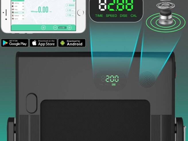 2 in 1 Foldable Electric Treadmill 1 to 12 Km/H 0.75HP Motor Bluetooth Speaker