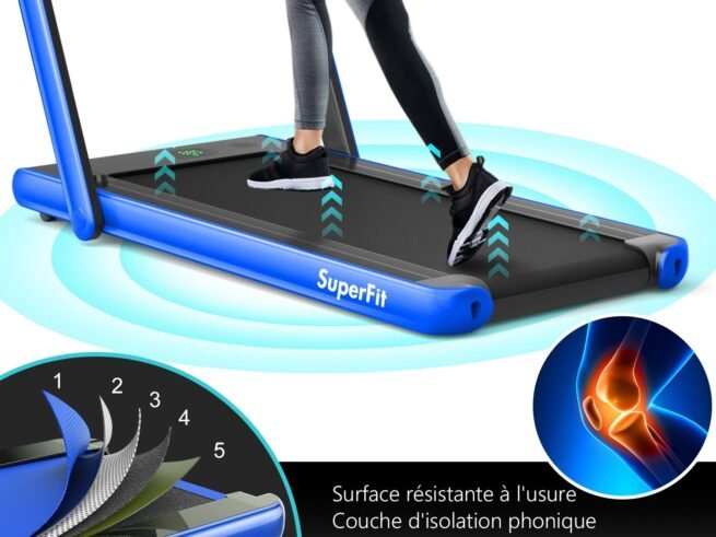 2 in 1 Foldable Electric Treadmill 1 to 12 Km/H 0.75HP Motor Bluetooth Speaker