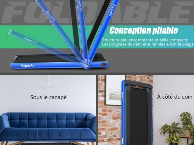 2 in 1 Foldable Electric Treadmill 1 to 12 Km/H 0.75HP Motor Bluetooth Speaker