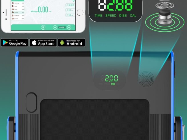 2 in 1 Foldable Electric Treadmill 1 to 12 Km/H 0.75HP Motor Bluetooth Speaker