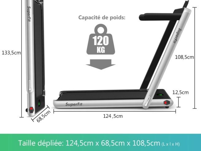 2 in 1 Foldable Electric Treadmill 1 to 12 Km/H 0.75HP Motor Bluetooth Speaker