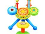 2 in 1 Electronic Drum Set for Children Microphone and Stool