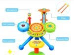 2 in 1 Electronic Drum Set for Children Microphone and Stool