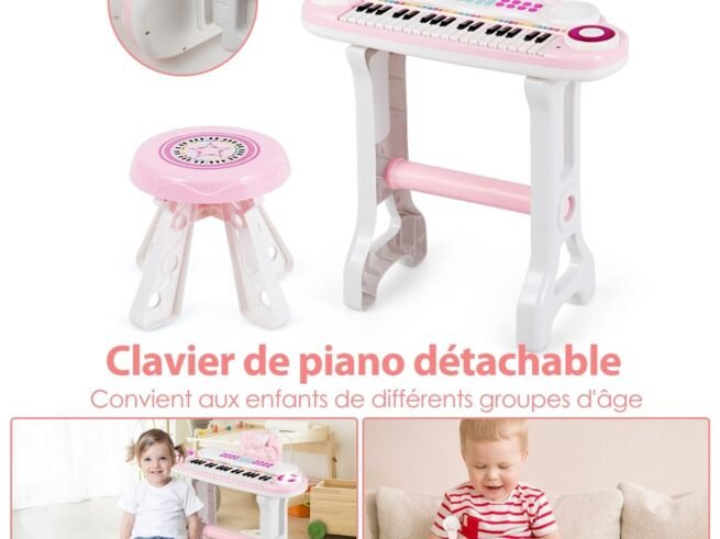 Electronic Keyboard Piano for Children 37 Keys 4 Percussion Effects Microphone