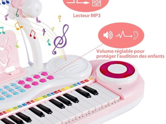 Electronic Keyboard Piano for Children 37 Keys 4 Percussion Effects Microphone