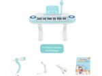 Electronic Piano Keyboard for Children 37 Keys Portable Rhythm Light Blue