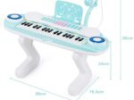 Electronic Piano Keyboard for Children 37 Keys Portable Rhythm Light Blue
