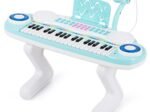 Electronic Piano Keyboard for Children 37 Keys Portable Rhythm Light Blue