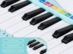 Electronic Piano Keyboard for Children 37 Keys Portable Rhythm Light Blue