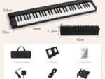 61-Key Foldable Digital Piano with 128 Sounds and 128 Rhythms Bluetooth