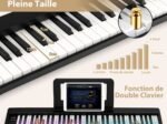 61-Key Foldable Digital Piano with 128 Sounds and 128 Rhythms Bluetooth