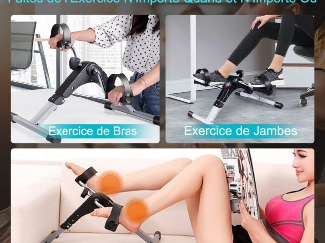 Foldable Pedal Exerciser LED Screen Adjustable Resistance Arm Leg Exercise