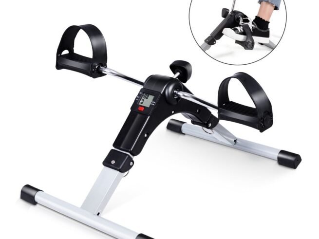 Foldable Pedal Exerciser LED Screen Adjustable Resistance Arm Leg Exercise