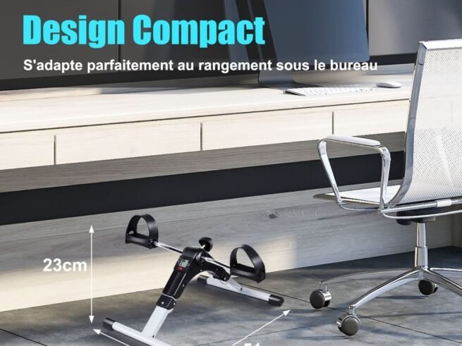 Foldable Pedal Exerciser LED Screen Adjustable Resistance Arm Leg Exercise