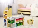 Wooden Shopping Set Toy with Supermarket Cashier Imitation Game