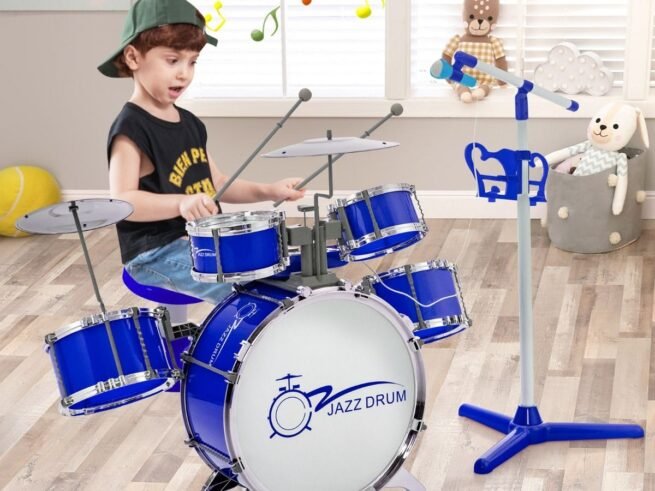 Jazz Drum Kit for Kids 5 Drums Keyboard 8 Keys 11 Function Keys
