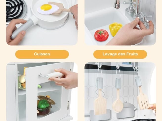 Children's Kitchen with Phone and Blackboard Light Sound Effect