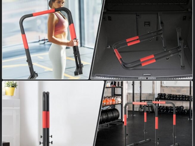 Parallel Dip Bars 3 Adjustable Heights 6 Handles Steel Frame Support 150kg