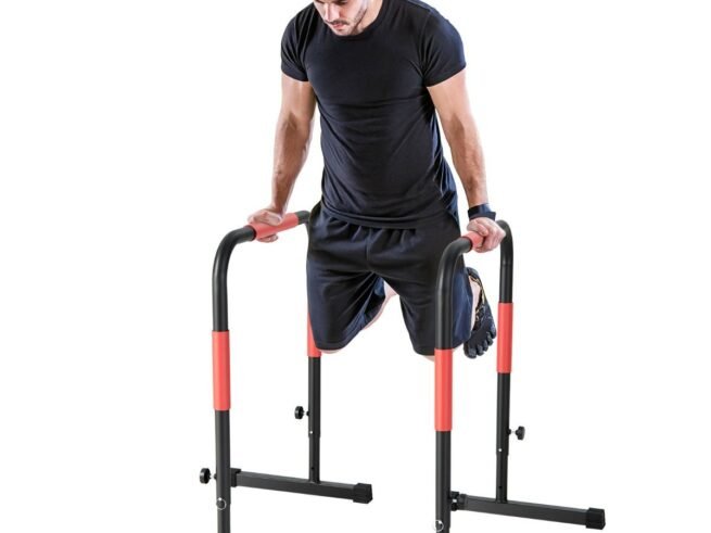 Parallel Dip Bars 3 Adjustable Heights 6 Handles Steel Frame Support 150kg