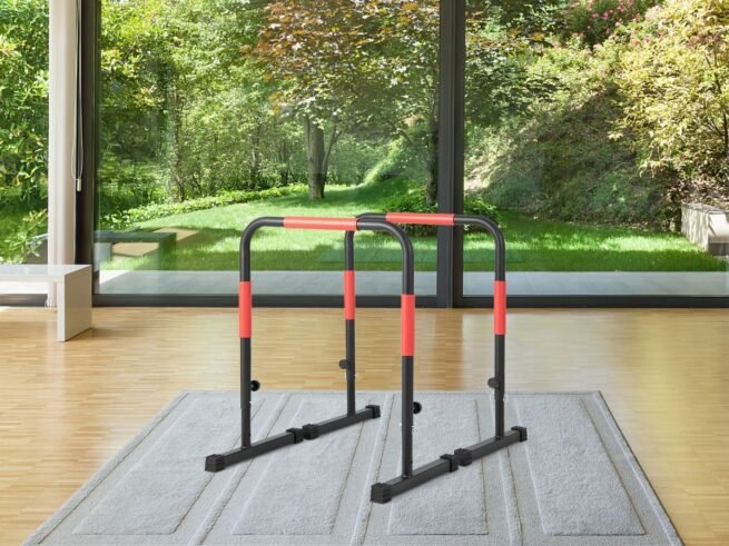 Parallel Dip Bars 3 Adjustable Heights 6 Handles Steel Frame Support 150kg