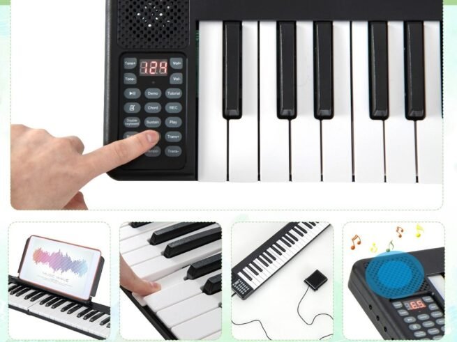 88 Keys Foldable Digital Piano Keyboard with Bluetooth MIDI Function
