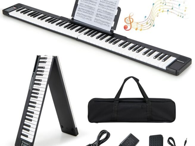 88 Keys Foldable Digital Piano Keyboard with Bluetooth MIDI Function