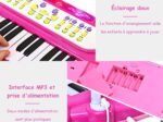 Electronic Piano Keyboard 37 Keys Stool and Microphone Pink