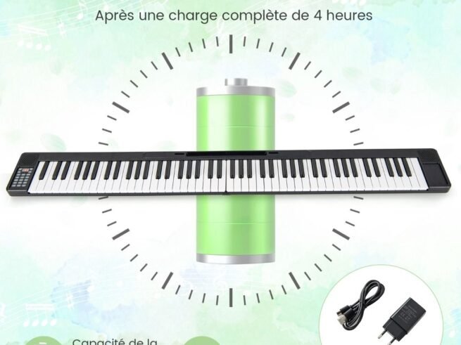 88 Keys Foldable Digital Piano Keyboard with Bluetooth MIDI Function