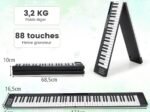 88 Keys Foldable Digital Piano Keyboard with Bluetooth MIDI Function