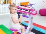 Electronic Piano Keyboard 37 Keys Stool and Microphone Pink