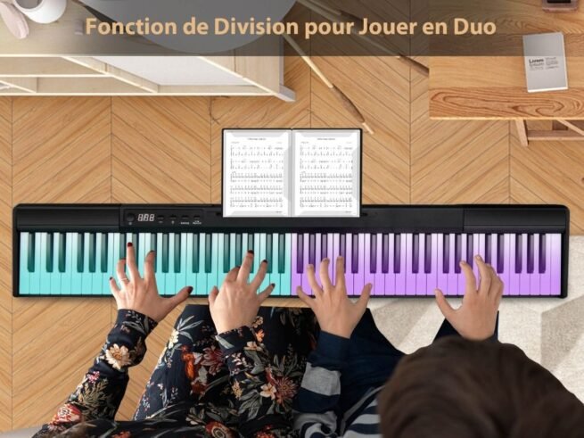 Digital Keyboard Piano 88 Keys Bluetooth Function Adjustable 128 Rhythms 2 Speakers