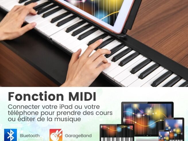 88 Keys Foldable Digital Piano Keyboard with Bluetooth MIDI Function